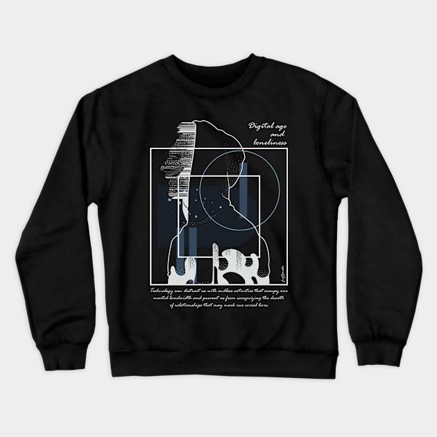 Digital age and loneliness version 7 Crewneck Sweatshirt by Frajtgorski